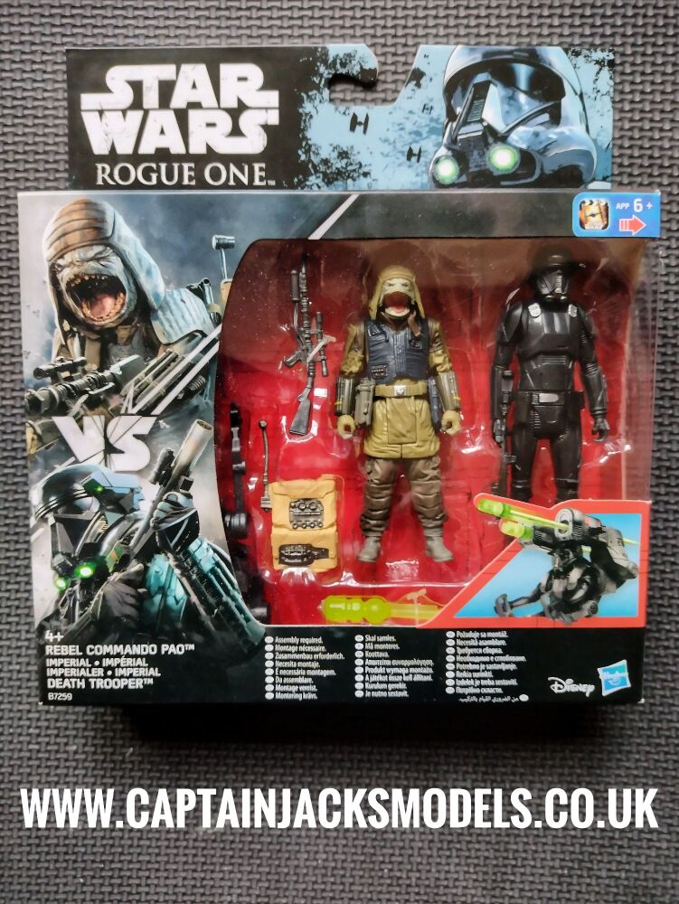 Star Wars Rogue One Rebel Commando Pao & Imperial Death Trooper B7259 Collectable 3.75" Figures