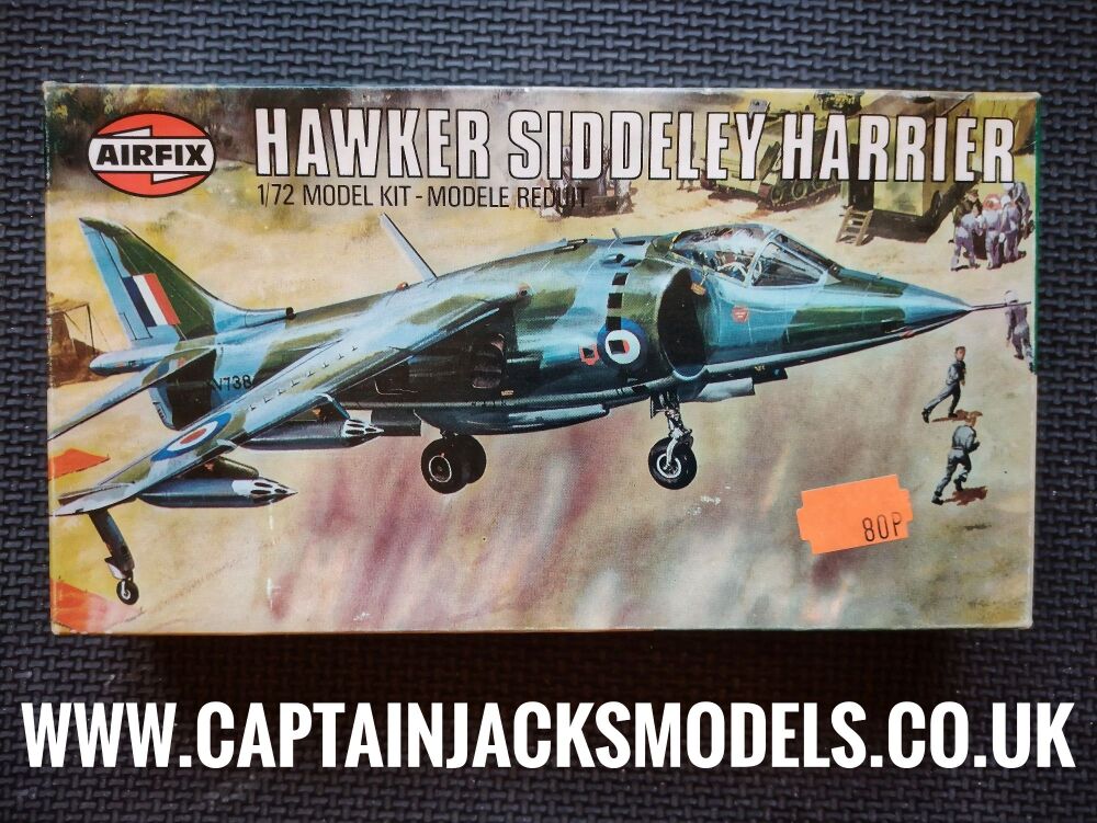 Vintage Airfix 1:72 Scale Hawker Siddeley Harrier Boxed With Sealed Parts Bag Instructions & Decals
