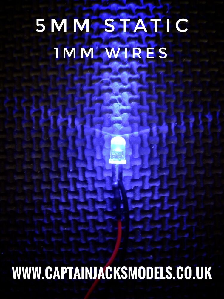 5mm Prewired Led Ultra Bright BLUE 1mm Wires