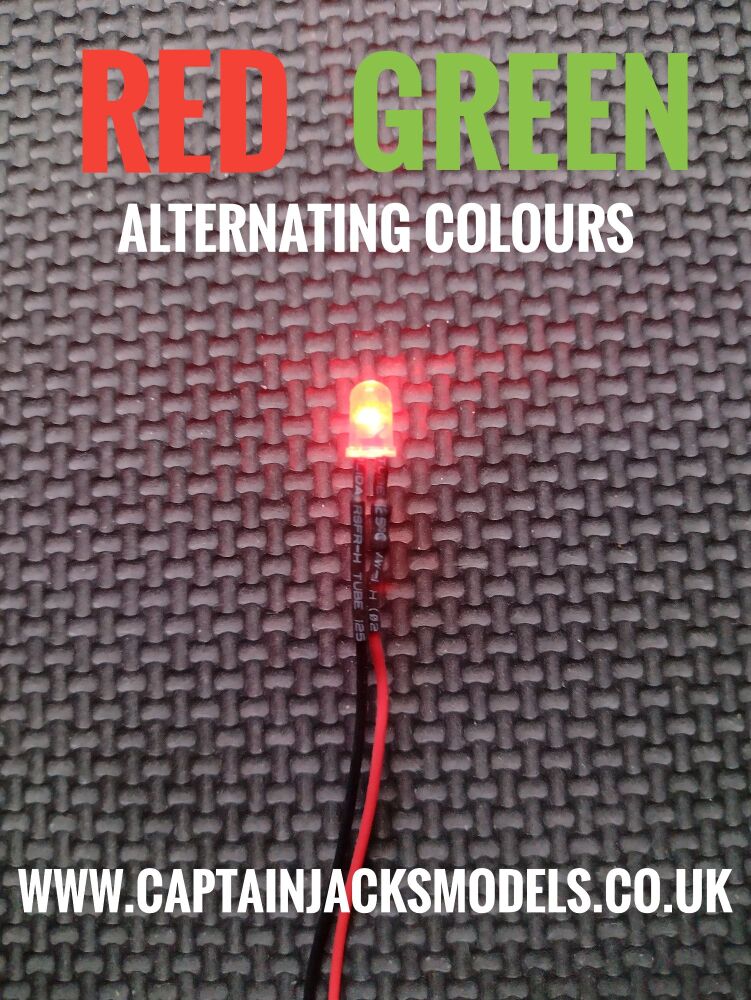 Multi Listing - 5mm Prewired Led - 1mm WIRES - Ultra Bright - Alternating Red Green
