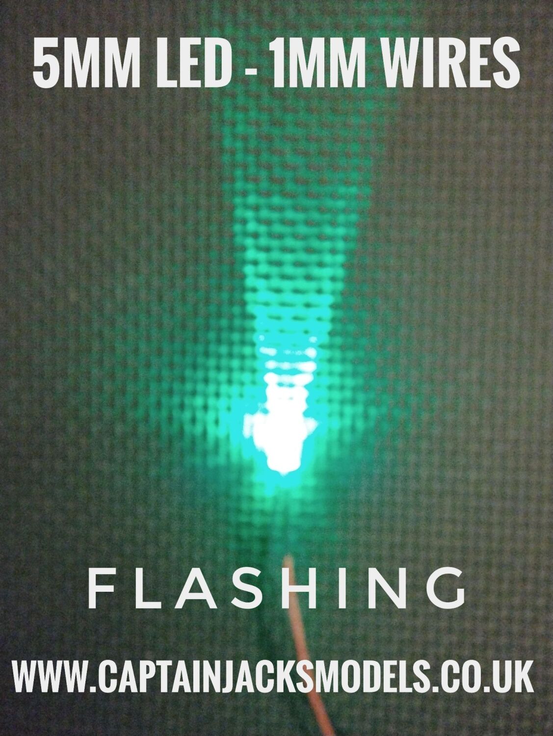 5mm Prewired Led Ultra Bright GREEN FLASHING 1mm Wires Prewired Leds
