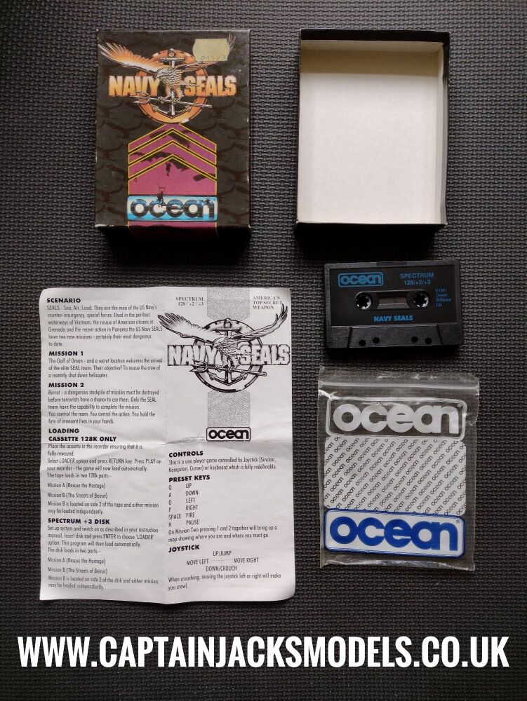 Navy Seals Ocean Software Vintage ZX Spectrum 128K +2 +3 Software Tested & Working