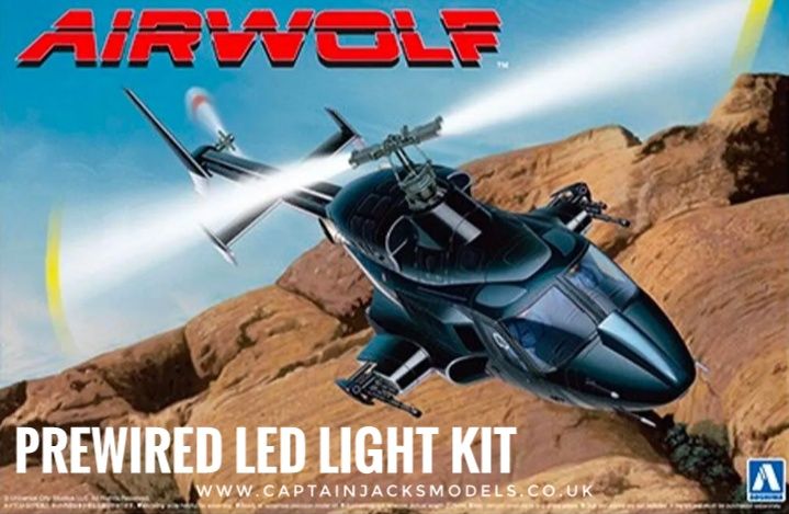 Aoshima 06352 Airwolf Helicopter 1:48 Scale Prewired Led Light Kit