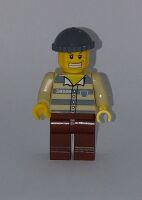 City General Character Custom Brick Minifigure Prisoner Grey Hat Version