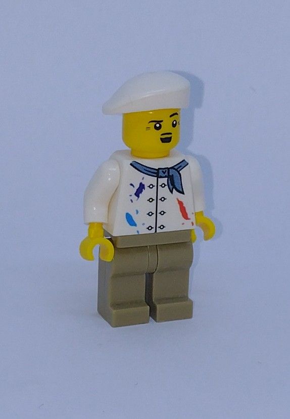 City General Character Custom Brick Minifigure Artist White Hat