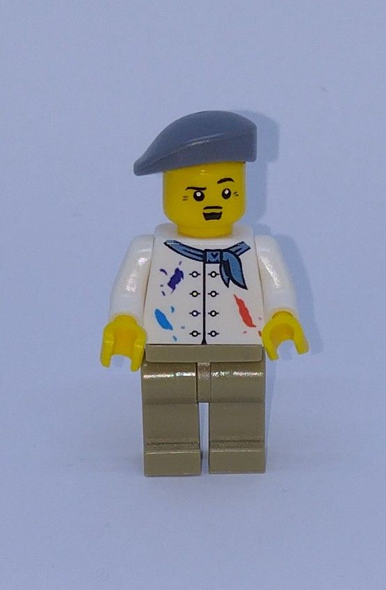 City General Character Custom Brick Minifigure Artist Grey Hat