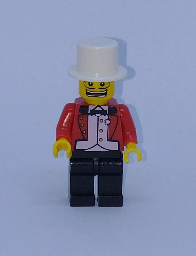 City General Character Custom Brick Minifigure Circus Ringmaster White Hat