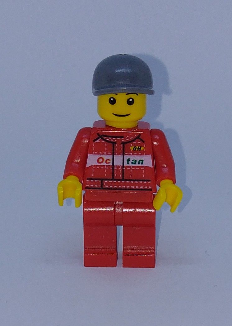 City General Character Custom Brick Minifigure Racing Team Crew Grey Hat Ve
