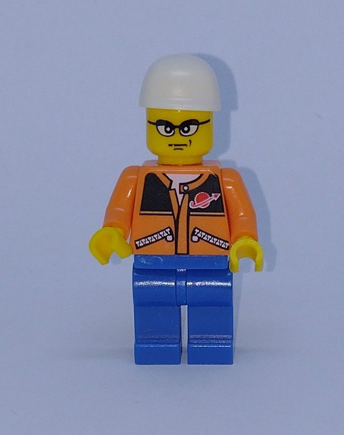 City General Character Custom Brick Minifigure Space Launch Crew White Hat Version