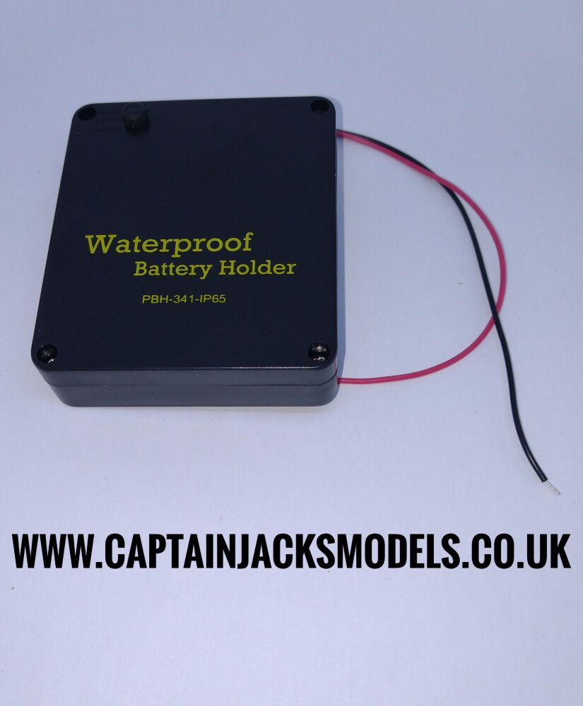 Battery Box For 4 AA Batteries WATERPROOF With Cover Switch & Wired Connection