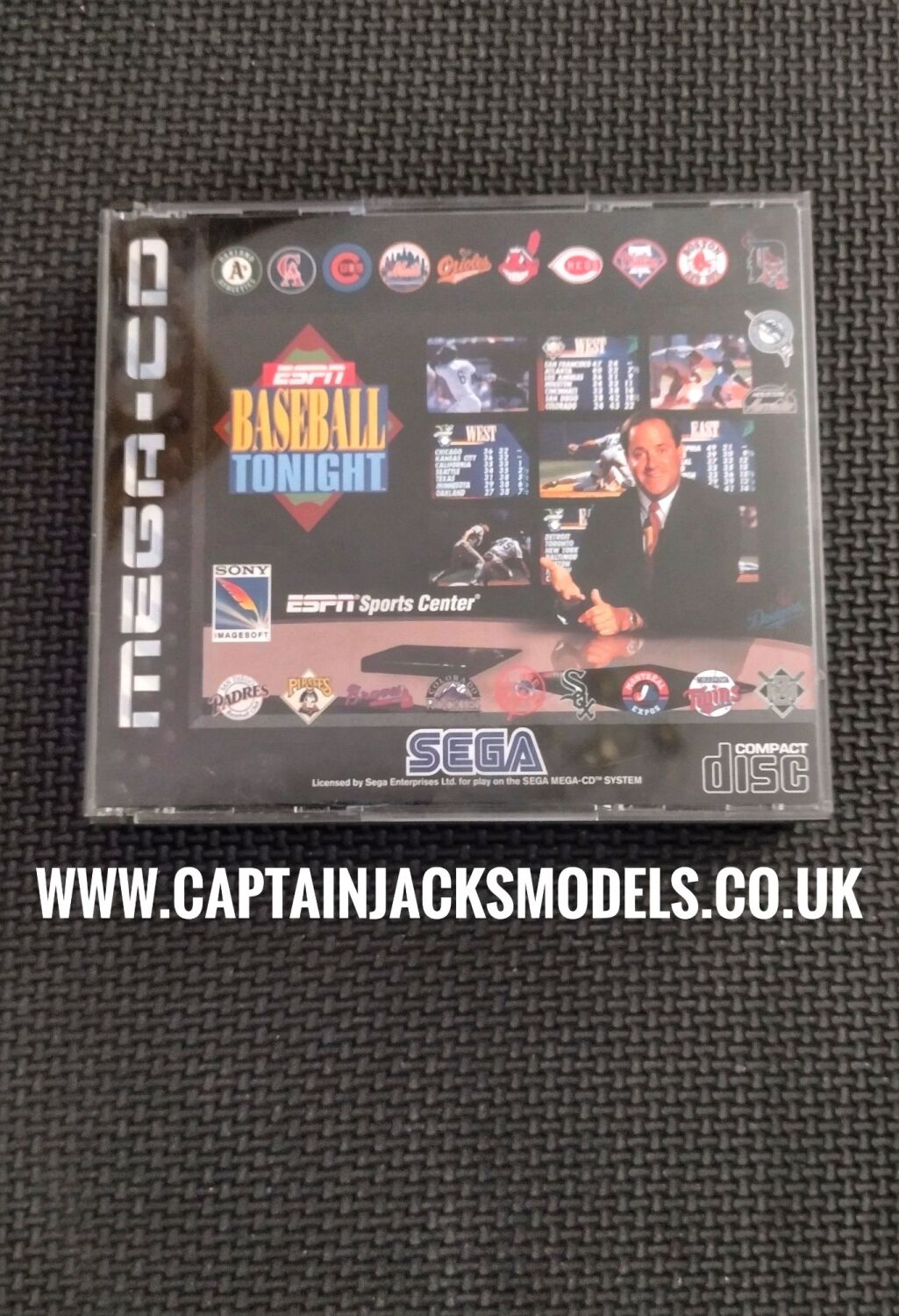 Sega Mega CD Game ESPN Baseball Tonight Tested & Working Fully Original