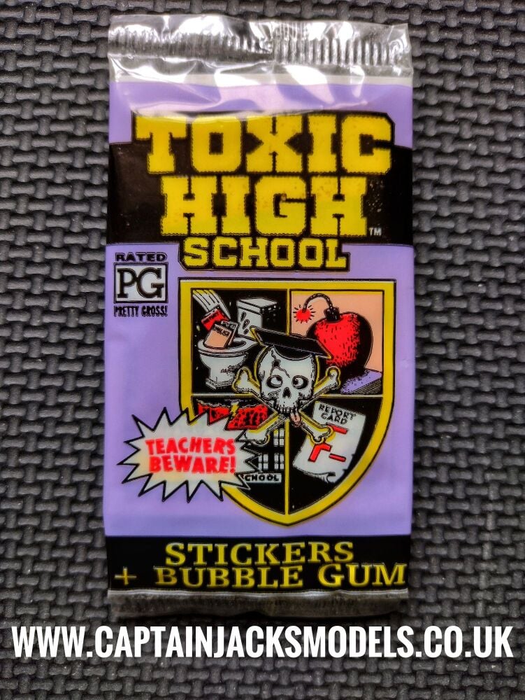 Qty 1 Pack Toxic High School Stickers & Bubble Gum Topps 1991 New & Sealed Cover Design 2