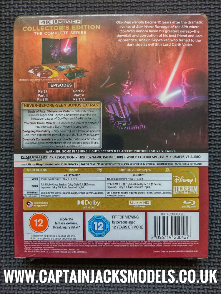 Star Wars Obi Wan Kenobi The Complete Series 4K Ultra HD + Blu Ray Steelbook Set