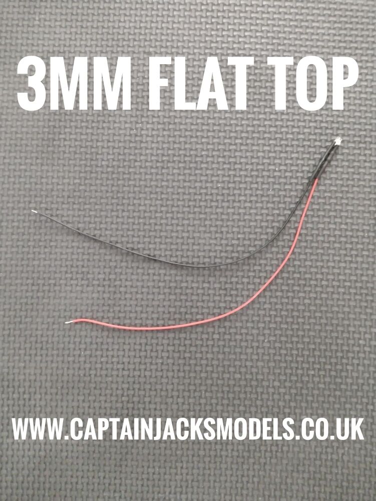 Multi Listing 3mm Prewired LED - Flat Top - Ultra Bright - WARM WHITE CREAM SHADE