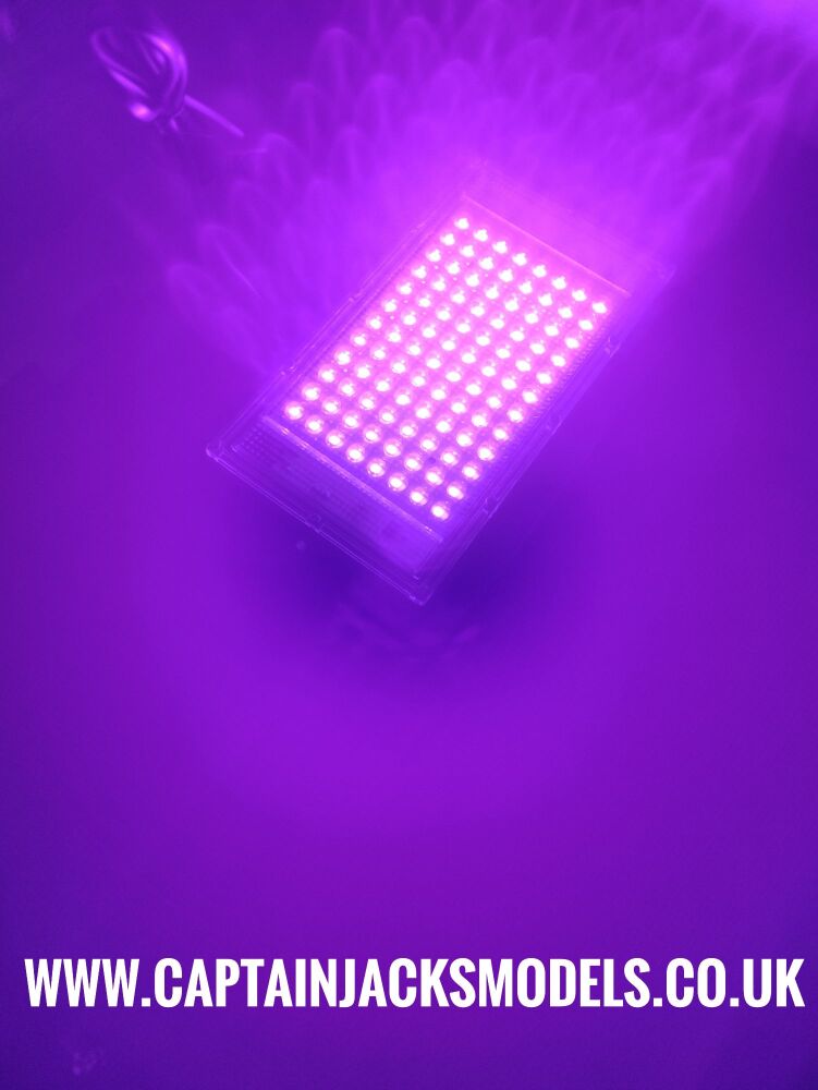 100W Ultra Violet Black Light Floodlight With UK Mains Adaptor