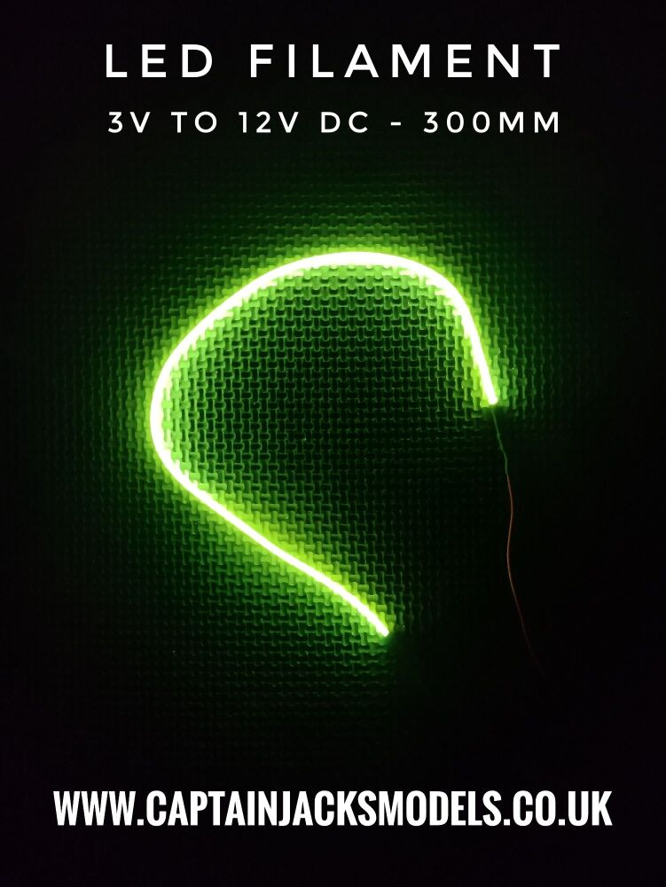 Led Filament - LIGHT GREEN - 300mm - 3v To 12v DC