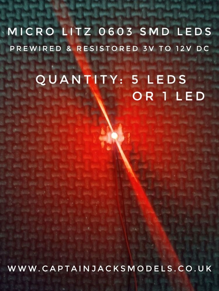 Prewired Precision Micro Litz SMD Led - 0603 - RED