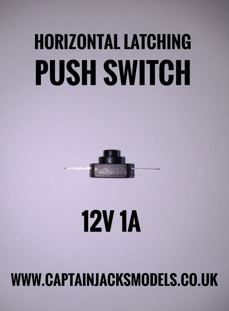 Miniature Horizontal Design On / Off Latching Push Button Switch DC 12v 1A