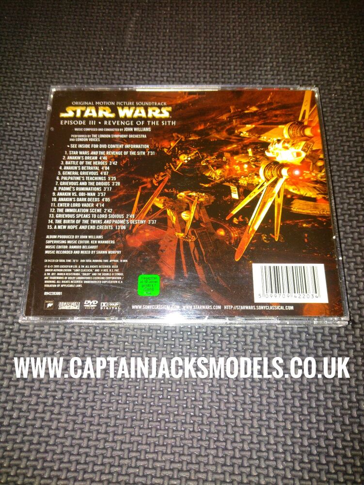 Star Wars Episode III Revenge Of The Sith Movie Soundtrack CD & Exclusive DVD