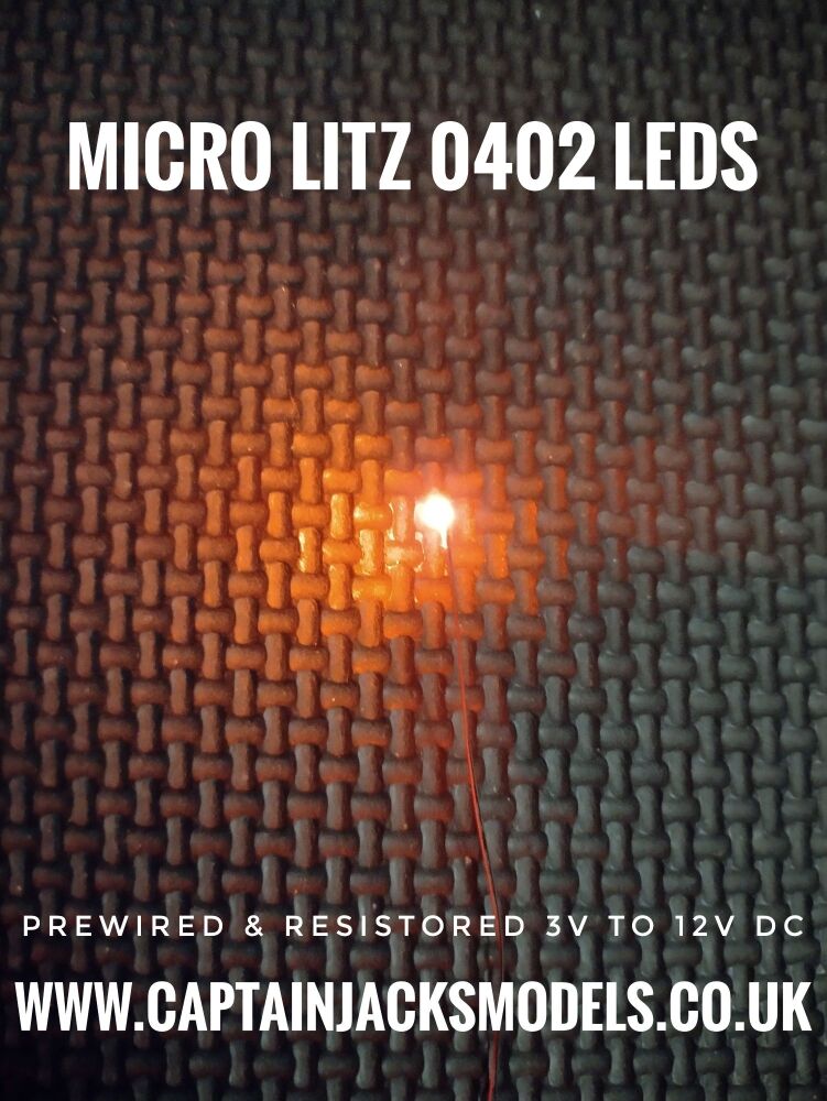 Prewired Precision Micro Litz SMD Led - 0402 - ORANGE