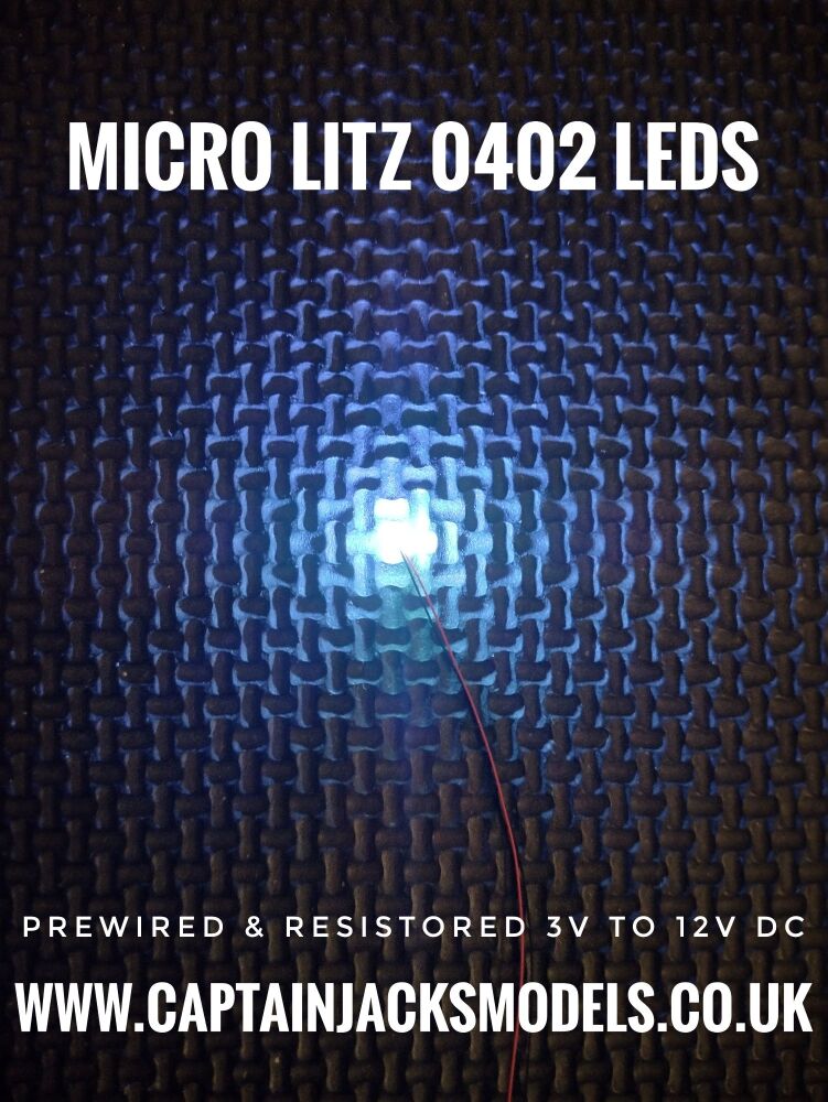 Prewired Precision Micro Litz SMD Led - 0402 - COOL WHITE