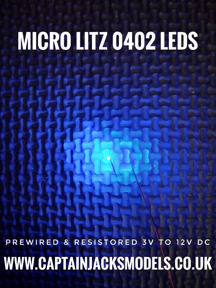 Prewired Precision Micro Litz SMD Led - 0402 - BLUE