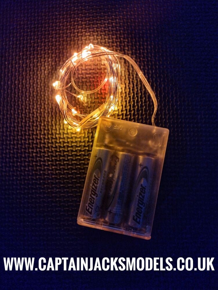 YELLOW STATIC ONLY Fairy String Lights Micro Rice Copper Wire Xmas Lights LED 2Mtrs AA Battery Operated