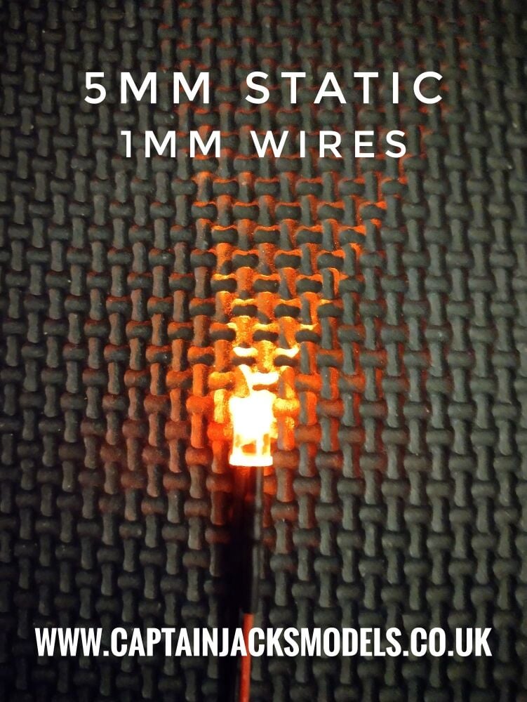 5mm Prewired Led Ultra Bright ORANGE 1mm Wires