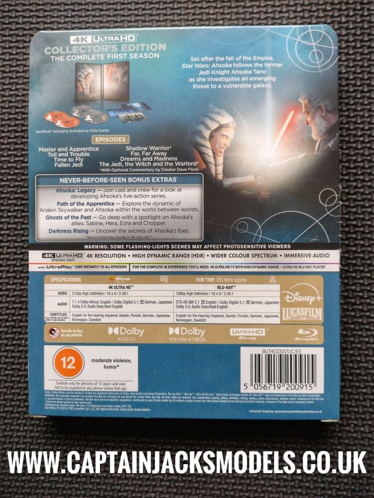 Star Wars Ahsoka The Complete First Season 4K Ultra HD + Blu Ray Steelbook Set Including Concept Art Cards