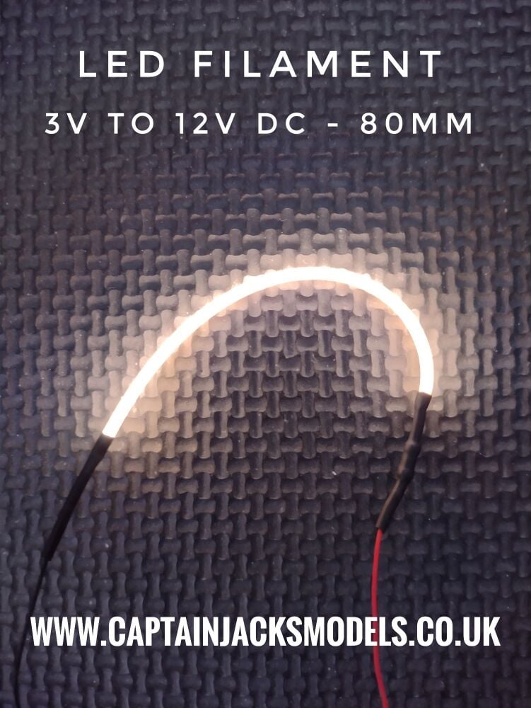 Led Filament - WARM WHITE - 80mm - 3v To 12v DC