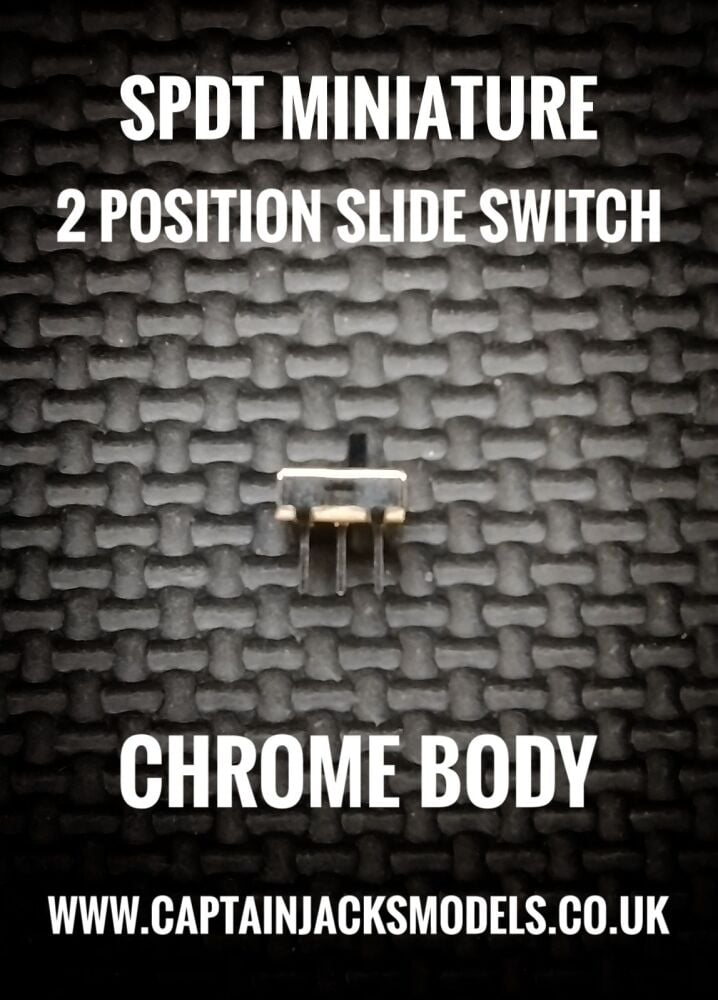 SPDT Miniature 2 Position Slide Switch - CHROME BODY - SMALL