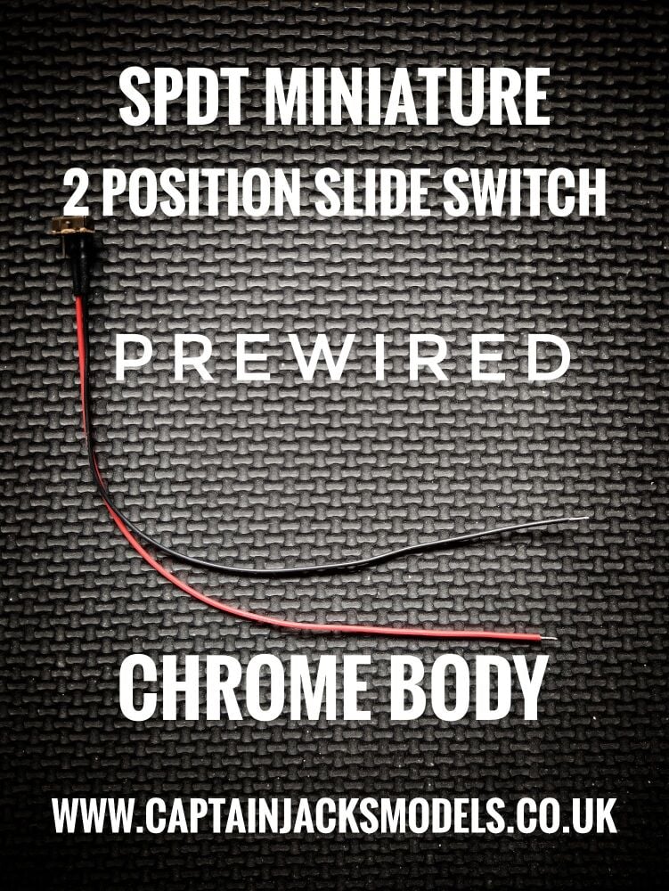 SPDT Miniature 2 Position Slide Switch PREWIRED - CHROME BODY - SMALL