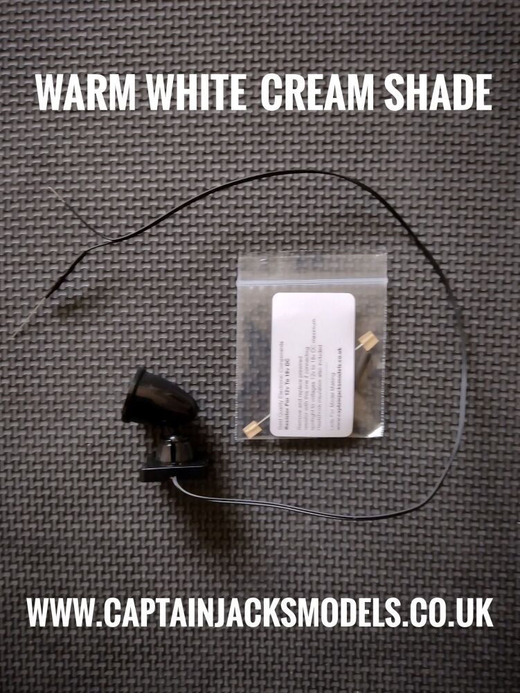 LED Large Spotlight Unit Warm White CREAM SHADE 3v To 12v DC