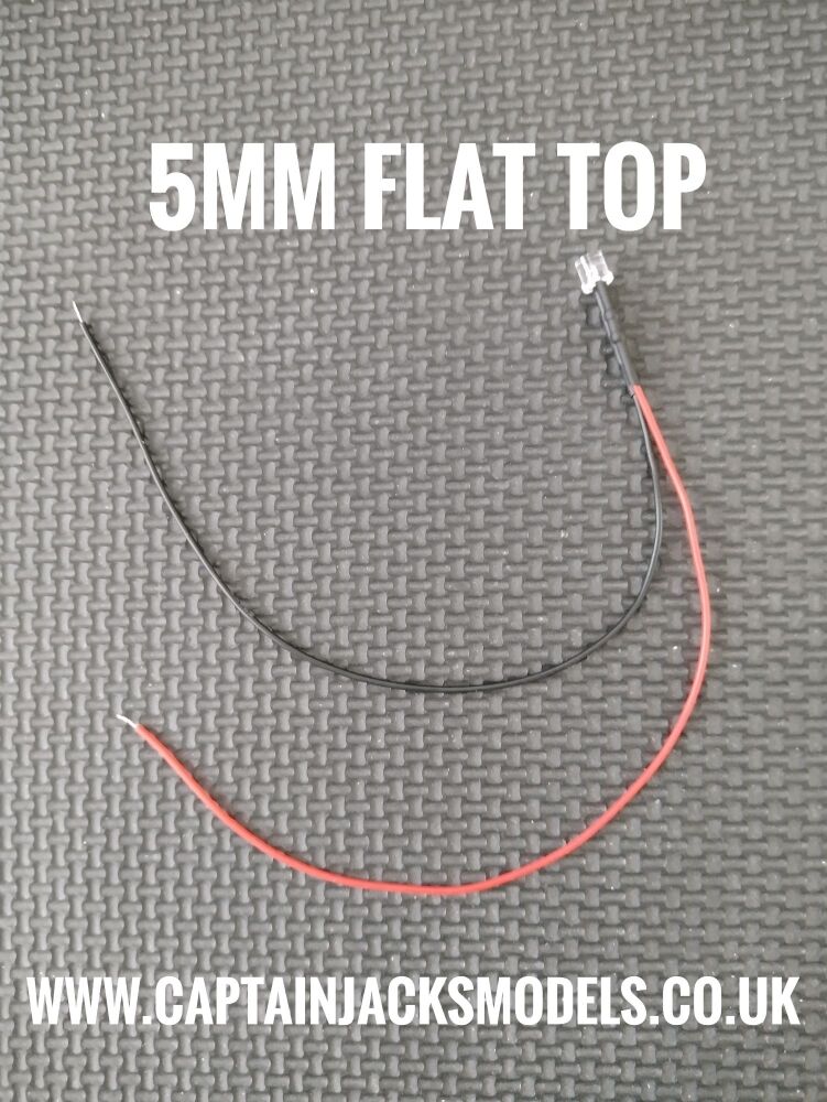 5mm Prewired LED - Flat Top - Ultra Bright YELLOW 3v to 12v DC - Select Quantity