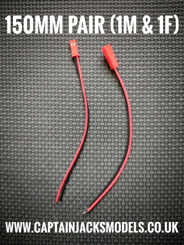 JST Lead 150mm Sold In Pairs 1 Male & 1 Female MULTI LISTING