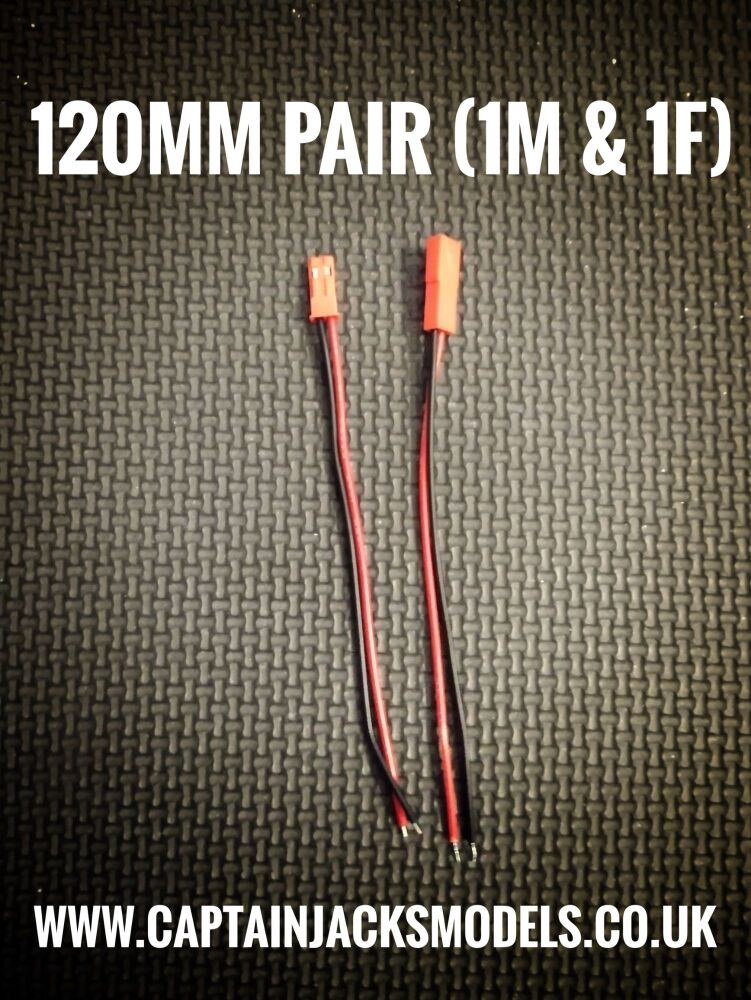 JST Lead 120mm Sold In Pairs 1 Male & 1 Female MULTI LISTING