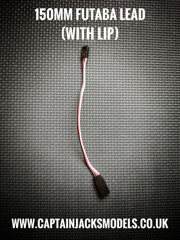 150mm Futaba Servo Extension Lead WITH LIP