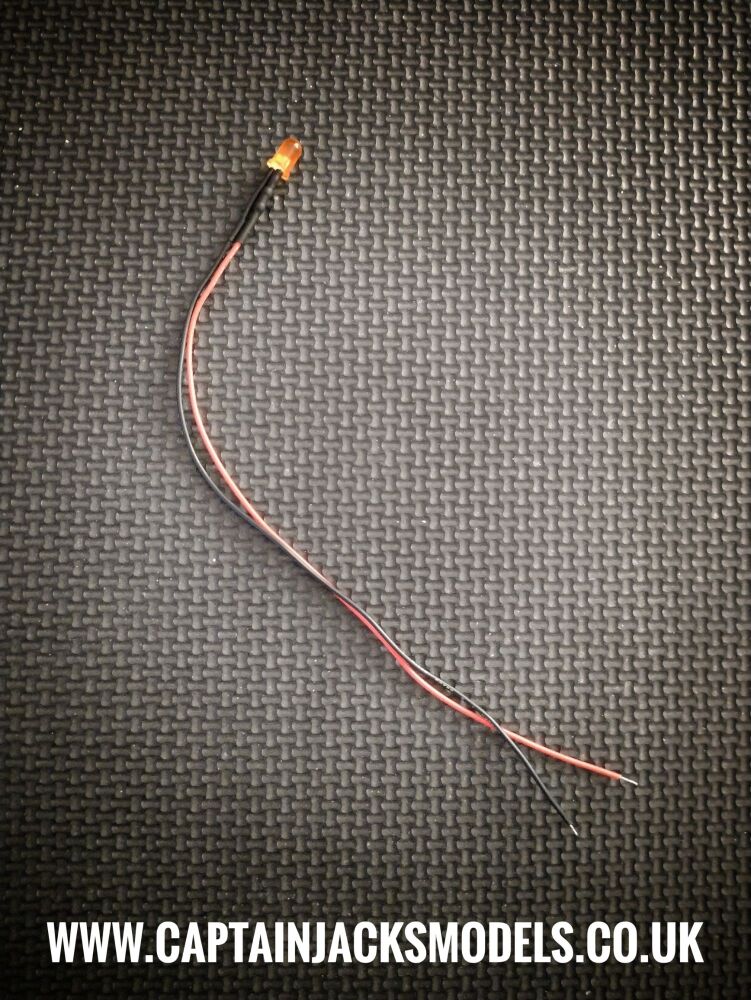 5mm Prewired Led DIFFUSED ORANGE 1mm Wires