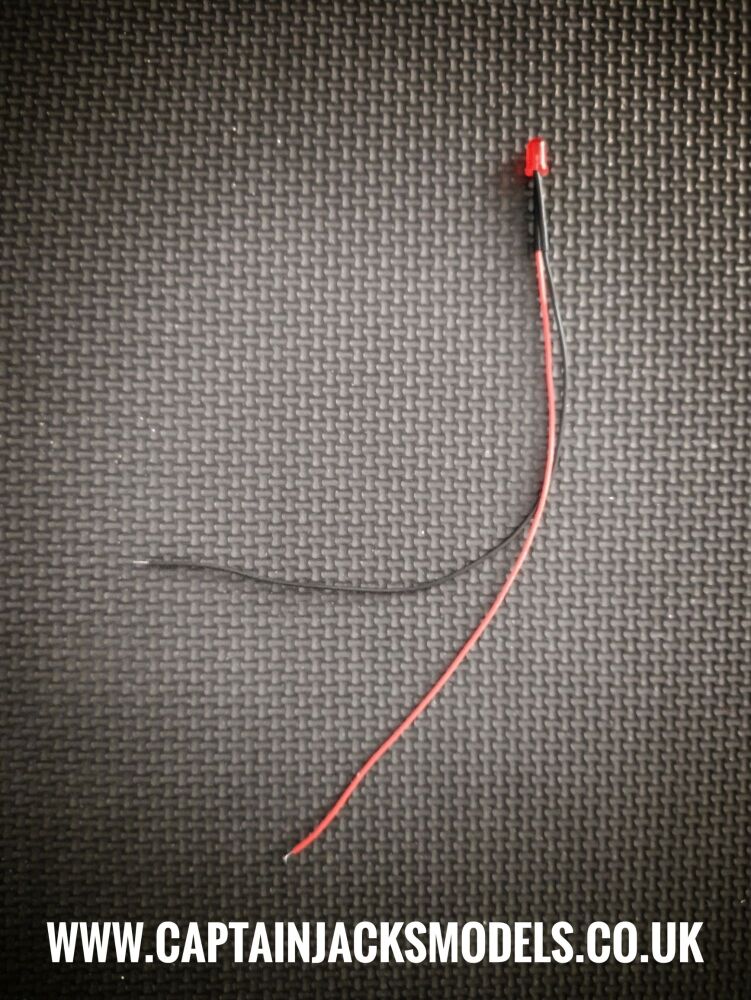 5mm Prewired Led DIFFUSED RED 1mm Wires