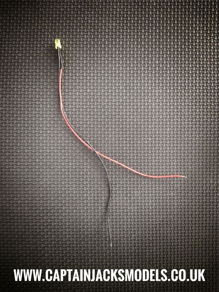 5mm Prewired Led DIFFUSED YELLOW 1mm Wires
