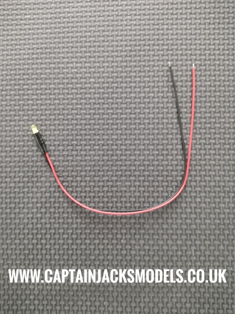 3mm Prewired Led - 1mm WIRES - Diffused - YELLOW - STATIC