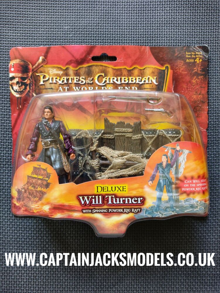 Zizzle - Collectors Figure - Pirates Of The Caribbean At Worlds End - Deluxe Will Turner With Spinning Powder Keg Raft