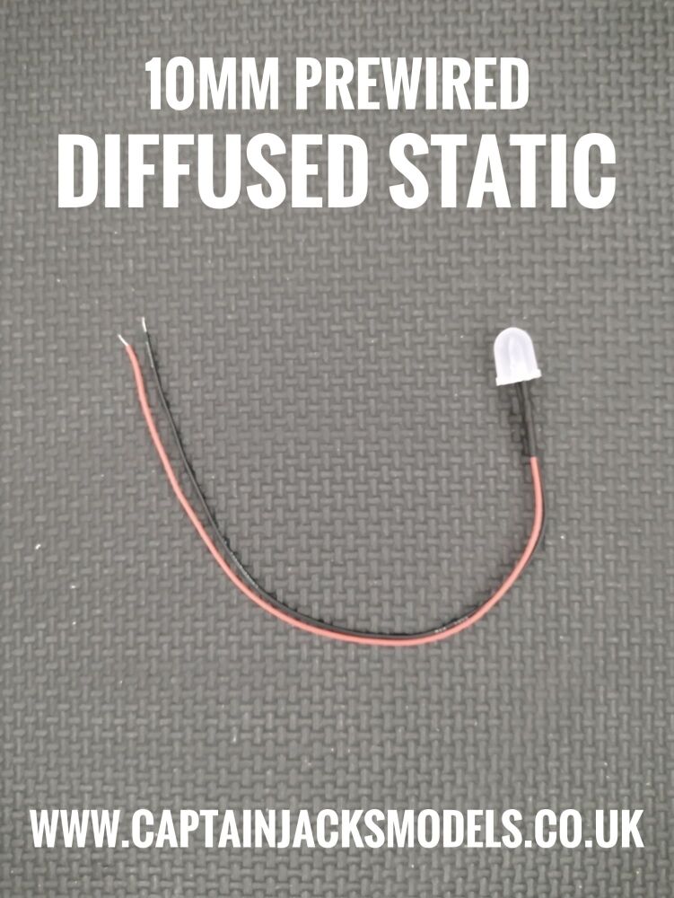 10mm Prewired LED - DIFFUSED - Cool White