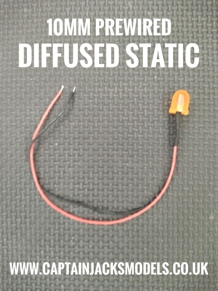 10mm Prewired LED - DIFFUSED - Orange