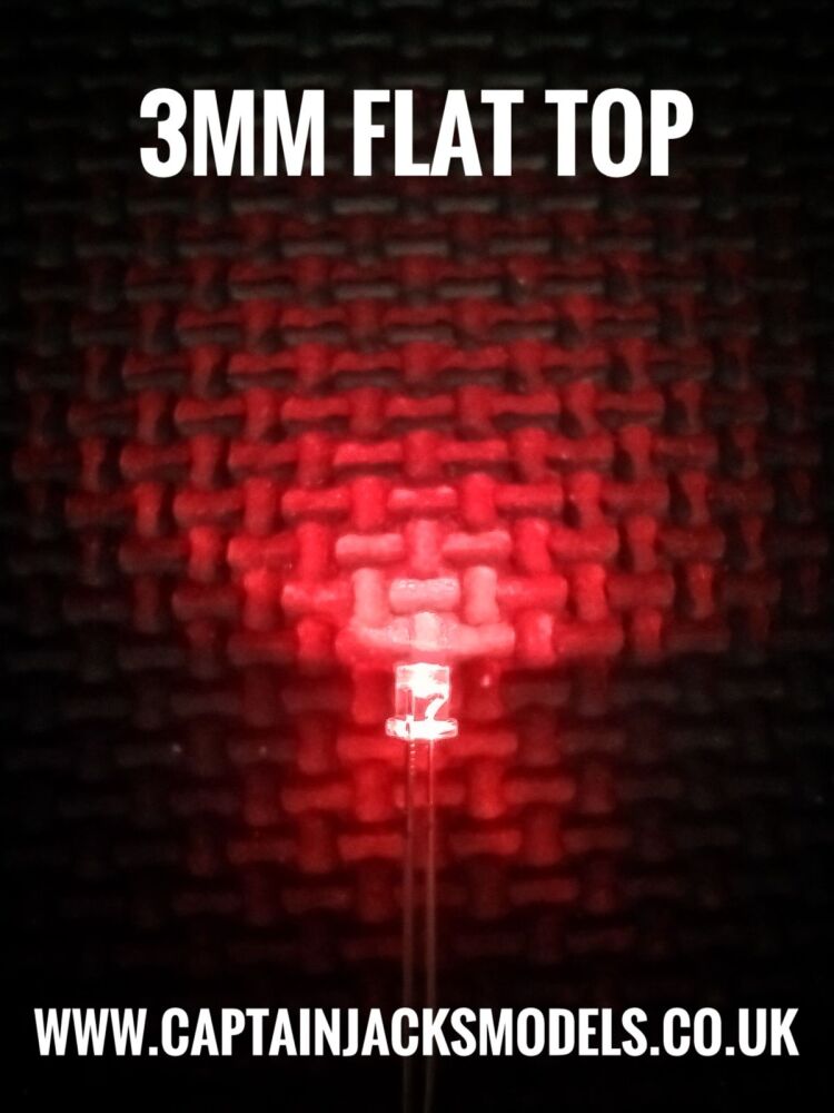 3mm RED Flat Top LED Ultra Bright Long Leg