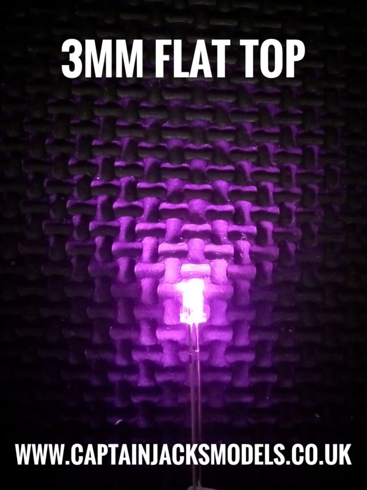 3mm PINK Flat Top LED Ultra Bright Long Leg