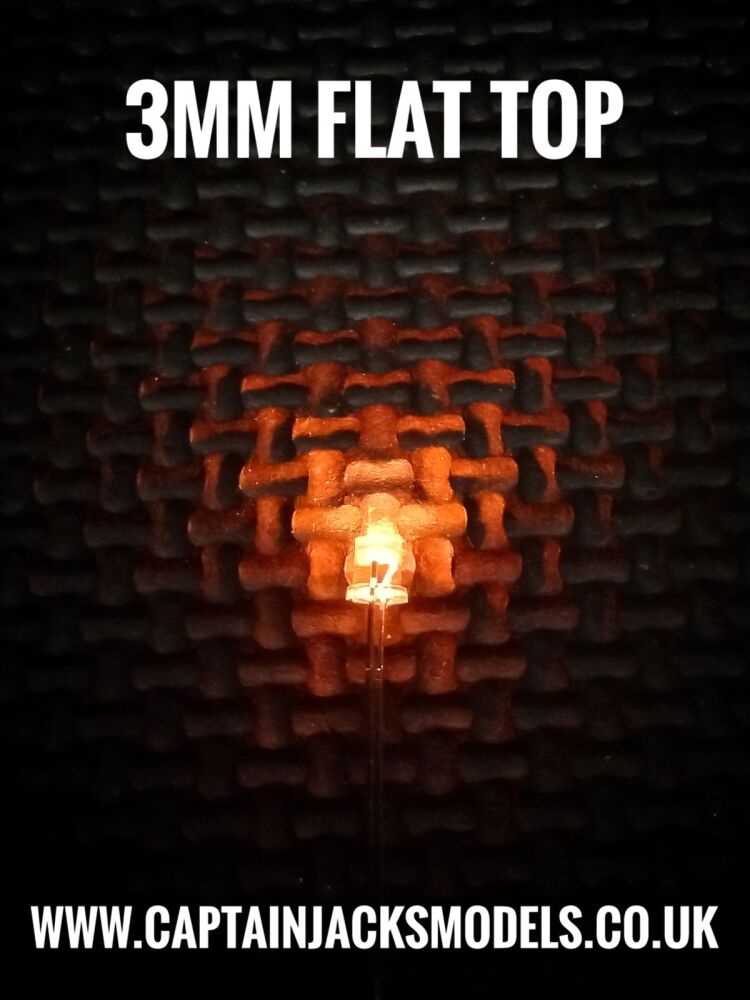 3mm ORANGE Flat Top LED Ultra Bright Long Leg