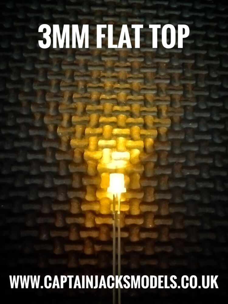 3mm YELLOW Flat Top LED Ultra Bright Long Leg