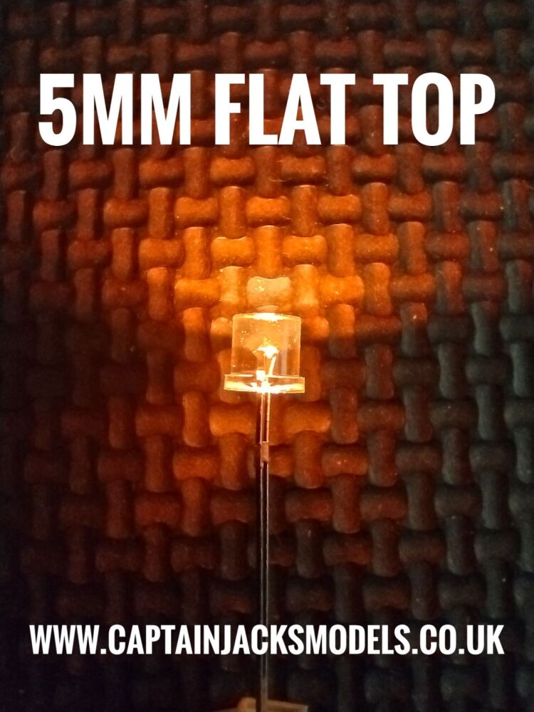 5mm ORANGE Flat Top LED Ultra Bright Long Leg