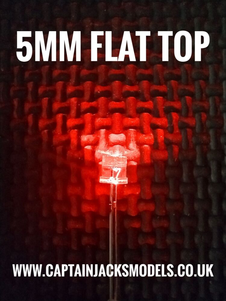 5mm RED Flat Top LED Ultra Bright Long Leg